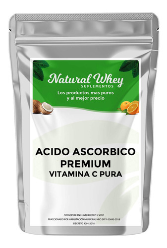 Suplemento en polvo Natural Whey Suplementos  Premium Vitamina C en sachet de 100g