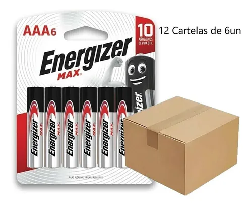 comprar Caixa 12 Cartelas Pilha Alcalina Max Aaa Cu002F6un - Energizer