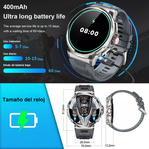 Ssb Reloj Inteligente Hombre 52mm Deportivo Bluetooth