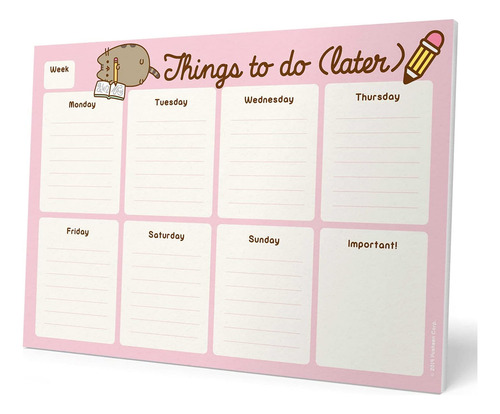 Bloc De Notas Agenda Pusheen A4, 54 Hojas Arrancables