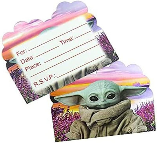 Baby Yoda Birthday Invitation Cards 20packs Baby Yoda Invita