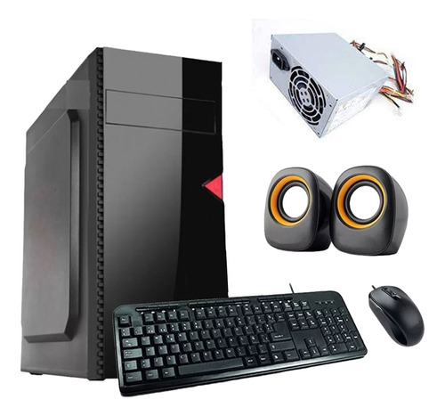 Gabinete Pc Completo Fuente Mouse Teclado Parlantes