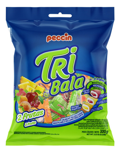 Bala Tribala frutas sortidas sem glúten 100 g 