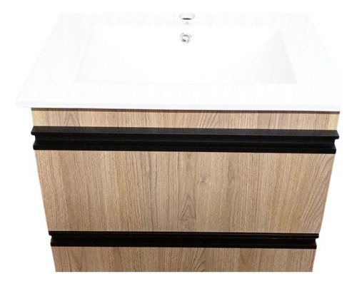 Mueble De Baño Dos Cajones  Bacha De Loza 60 Cm