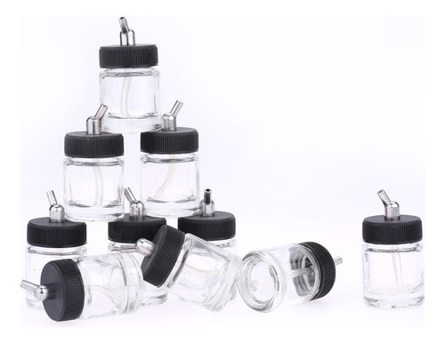 10 Botellas De Vidrio Transparentes Con Aerógrafo.