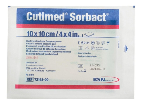 Aposito Parche Cutimed Sorbact 10x10cm - Bsn