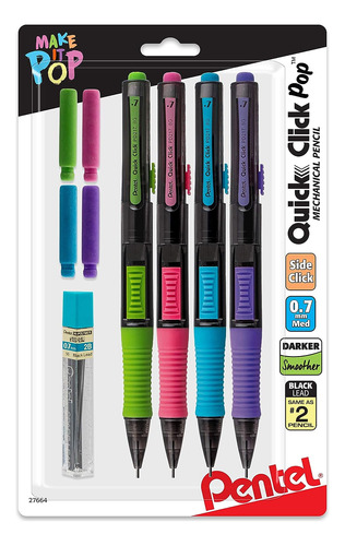 Portaminas Pentel Quick Click Pop Pd217alebp4 (0,7 Mm) X4