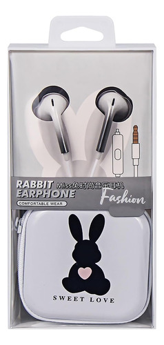 Qearfun Bunny Earbuds Niños, Kawakii Con Cable Y Audífonos Y