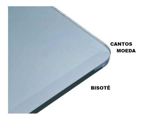 Tampo De Mesa Vidro Incolor 19mm 190cm X 120cm Bisote 20mm