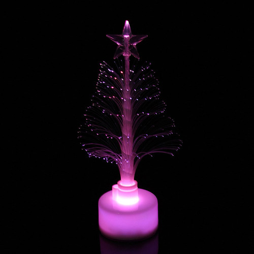 Mini Lámpara Led Colorida De Fibra Óptica Con Forma De Árbol