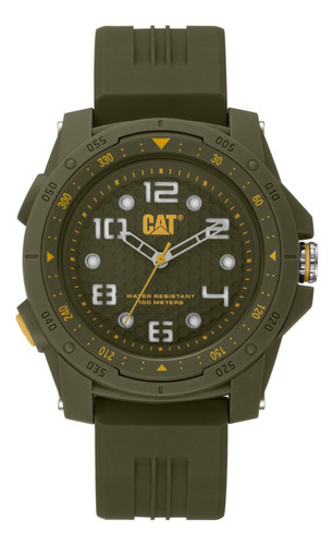 Reloj Caterpillar Hombre Aperture Sumergible Silicona Color de la malla Verde-Verde