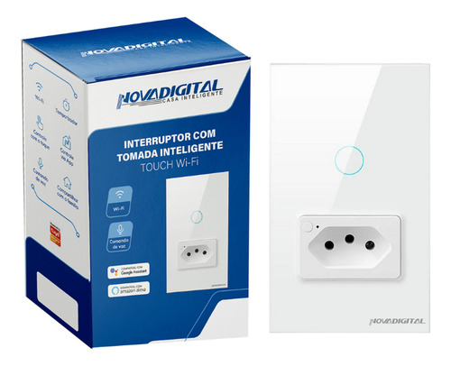 Interruptor Com Tomada Inteligente Wifi Novadigital 1 Botão