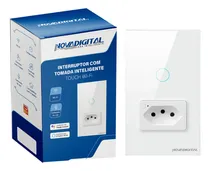 Comprar Interruptor Tomada Inteligente Wifi Novadigital 1 Botão Touch 1 Tomada 20a Tuya Smart Life Alexa Google 110v 220v Branco