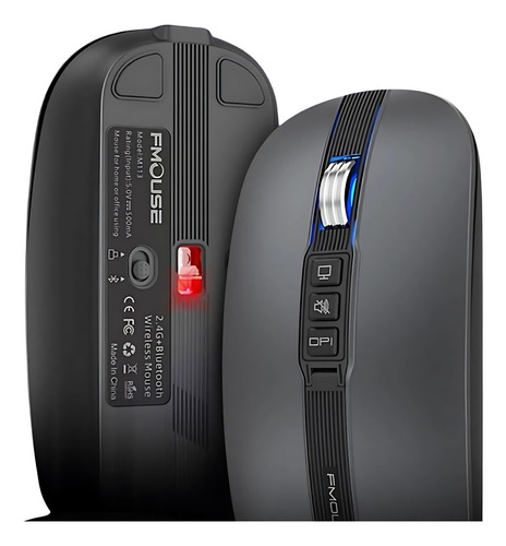 Mouse Recarregável Bluetooth Para Macbook Air Pro M1 M2 E M3 Cor Cinza
