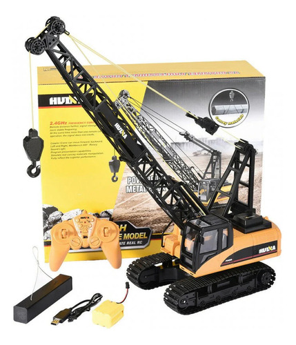 Huina Grúa De Oruga A Control Remoto Escala 1:14 1572 Amarillo Grua