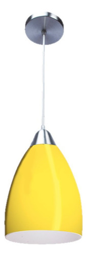 Lámpara Luminario Colgante Vídrio Soplado Interior Maxxi Color Blanco/amarillo