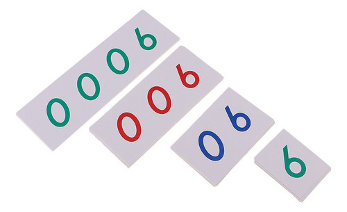 , Montessori Material Matemático 1-9000 Tarjeta De Números