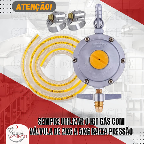 Chapa De Lanche Gás 70x30 Profissional Hambúrgueria C Prensa Cor Inox A GÁS