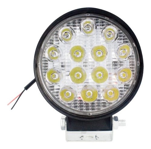 Kit 2 Farol Led Redondo Milha 42w 14 Leds Carro Jeep 12v/24v