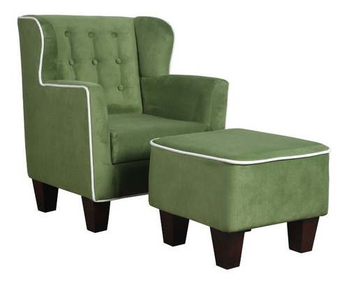 Imagen 1 de 8 de Sillón Infantil Con Taburete Vintage Niños