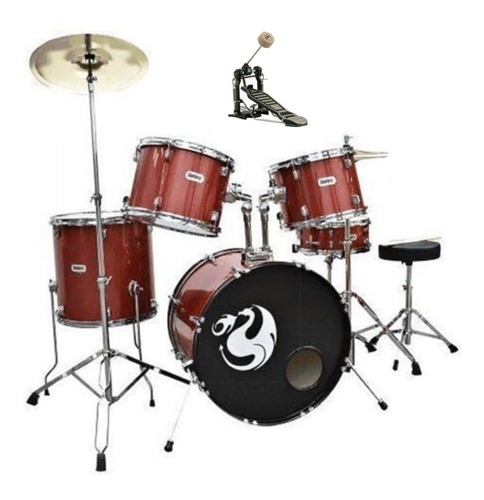 Century Cnbt066 Bateria Acustica Rojo Sparkle 5 Pzas