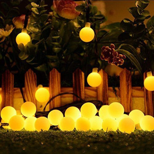 50 Luces Exterior Solar Decorativas De Luces Led Navideñas Color De Las Luces Amarillo Cálido