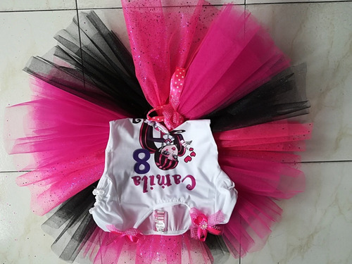 Conjunto Tutu Con Nombre Niña Pony Monster High Valiente