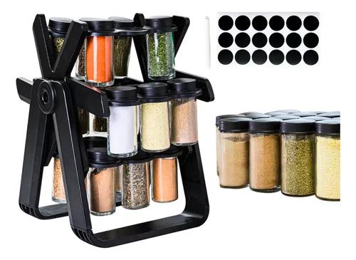 comprar Organizador Especias Giratoria Especiero Condimentos Color Negro