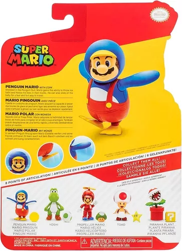 Super Mario Bros - Peluche Mario Disfraz Pingüino - 31cm - Calidad Super  Soft