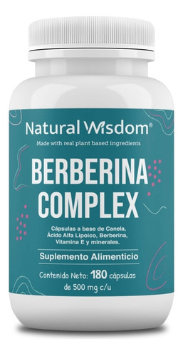 Natural Wisdom Berberina Complex  Magnesio Canela Zinc Vitamina E 180u Sabor Sin sabor