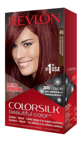 Kit Tintura Revlon  Colorsilk beautiful color™ tono 049 castaño rojizo profundo para cabello
