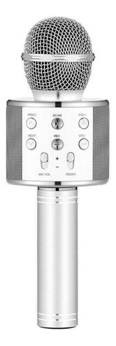 Micrófono Wsier WS-858 Dinámico Omnidireccional color plata