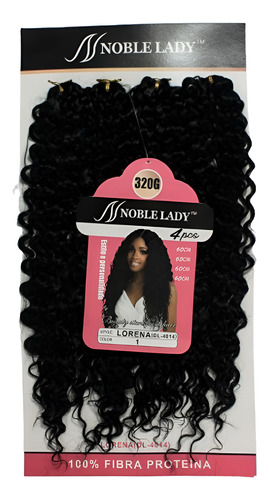 Cabelo Cacheado Entrelace Lorena Noble Lady 60cm 320g Cor Preto Cor 1