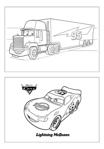 Kit 10 desenhos para colorir em Folha A4 - Tema Carros
