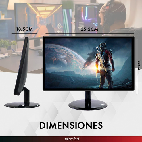 Imagen 4 de 7 de Monitor Gamer Pantalla Led Pc Computadora 75hz Hdmi Vga Fhd