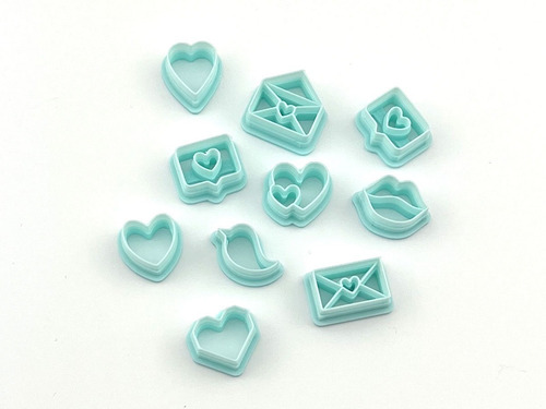 Cortadores Arcilla Polimerica Aretes San Valentin 10pcs 20mm