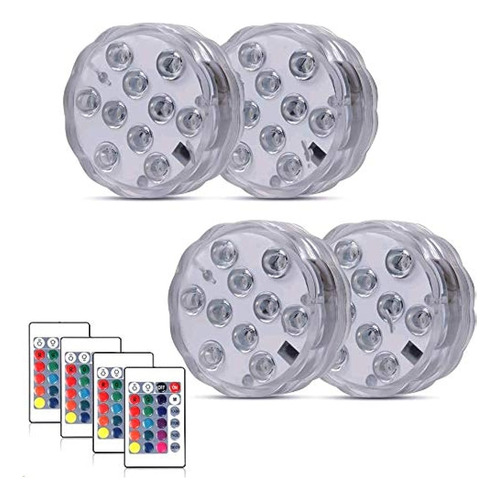 4packrgb Luces Led Para Bañera De Piscina Impermeables Con M