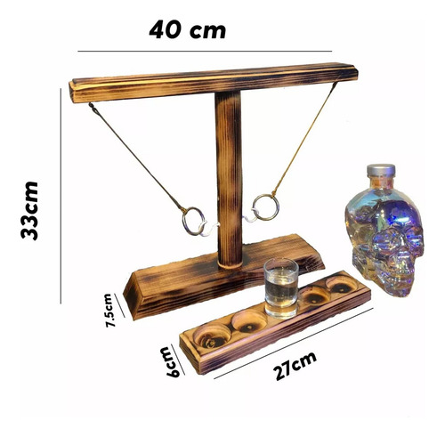 Juego De Beber Hook And Loop Toss Hecho De Madera