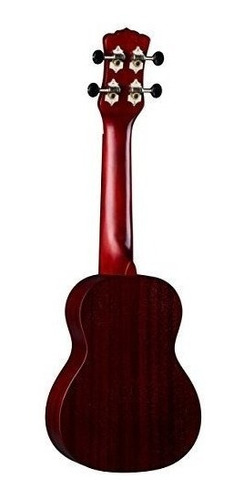 Luna Ukulele Vintage Mahogany Soprano Satén Rojo