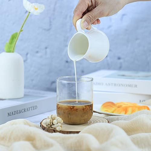 Cermica Blanca 2pcs Sizikato, Cremera Con Asa, 2 Oz