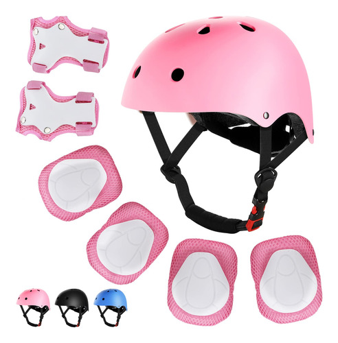 Juego De Casco De Bicicleta Para Niños, Rodilleras, Juego .