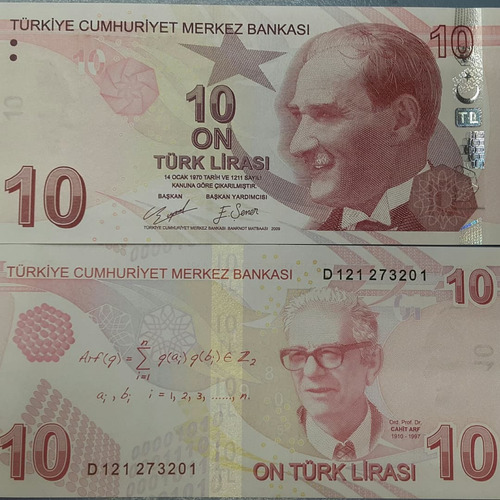 Billete Turquia 10 Lira Año 2020 Sin Circular