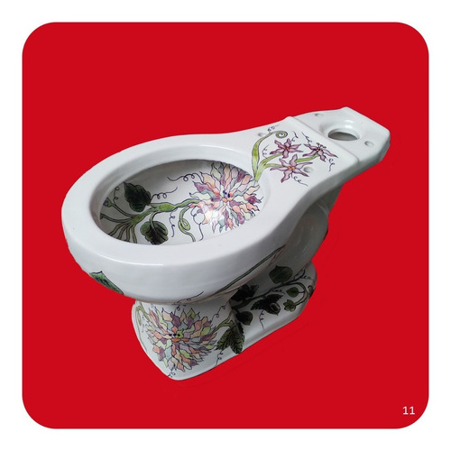 Imagen 2 de 4 de Wc Sanitario Taza + Tanque Cerámica Tipo Talavera Blanco M11
