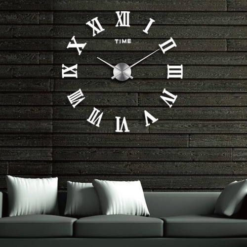 Reloj De Pared 3d Grande Moderno De Cuarzo Y Aluminio Savefree
