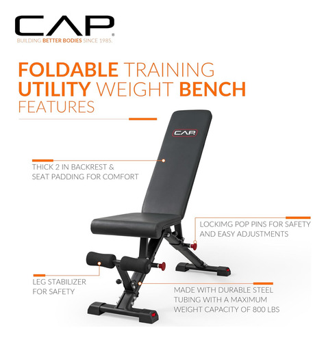 Cap Banco De Pesas Multiusos Ajustable Entrenamiento De...