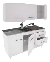 Comprar Combo Bajo Mesada 1,40 + Alacena + Mesada Acero + Griferia