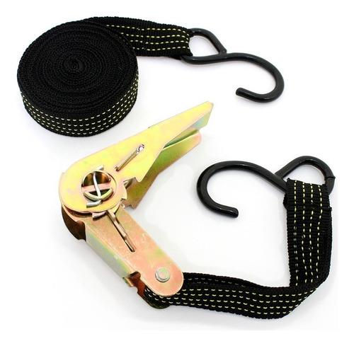 Jogo 4 Cintas Para Prender Carga C/ Catraca 5 Metros Hammer Cor Preto