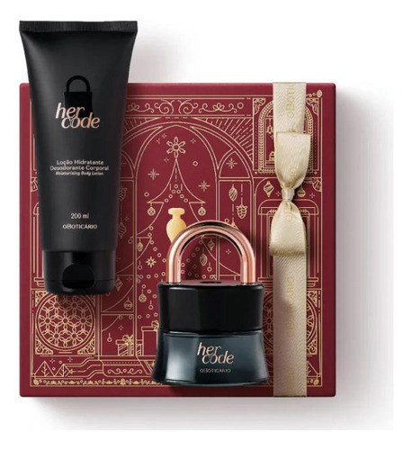 Presente Her Code Eau De Parfum 50ml Loção Corporal Perfumado Oboticario 200ml Presente Volume Da Unidade 50 Ml