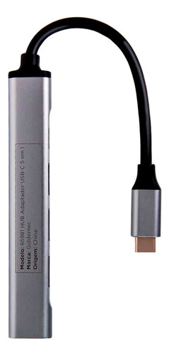Hub Adaptador Goldentec Usb-c 5 Em 1 Usb-c Usb 3.0 Usb 2.0