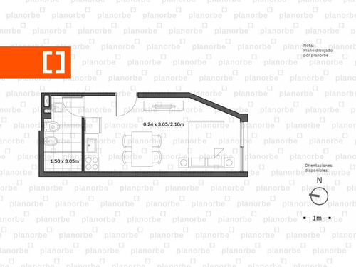 Venta De Apartamento Obra Construcción Monoambiente En Pocitos Nuevo, Garden Plaza Unidad 403